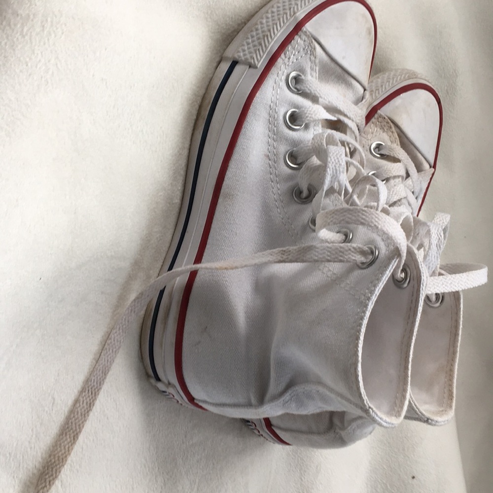 White hightop converse